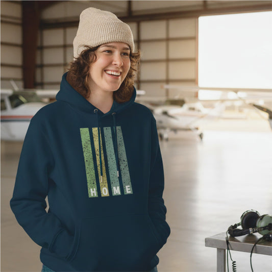 Unisex hoodie made from 100% organic cotton with your ICAO code in GREEN – show where you're from!