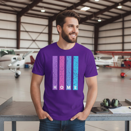 Personalized ICAO code, PURPLE design on unisex T-shirt - Show where you come from