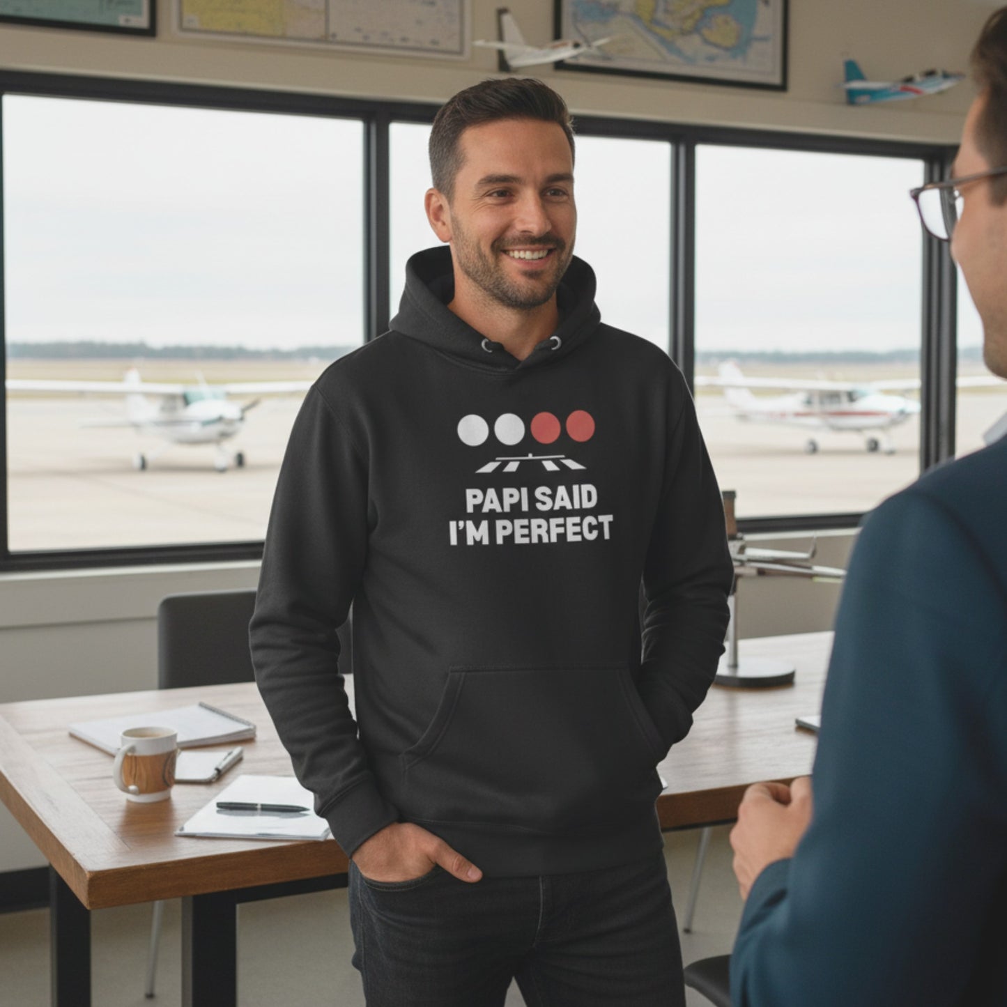 Premium Hoodie "PAPI SAID I'M PERFECT" – Für alle, die die ideale Gleitneigung beherrschen.