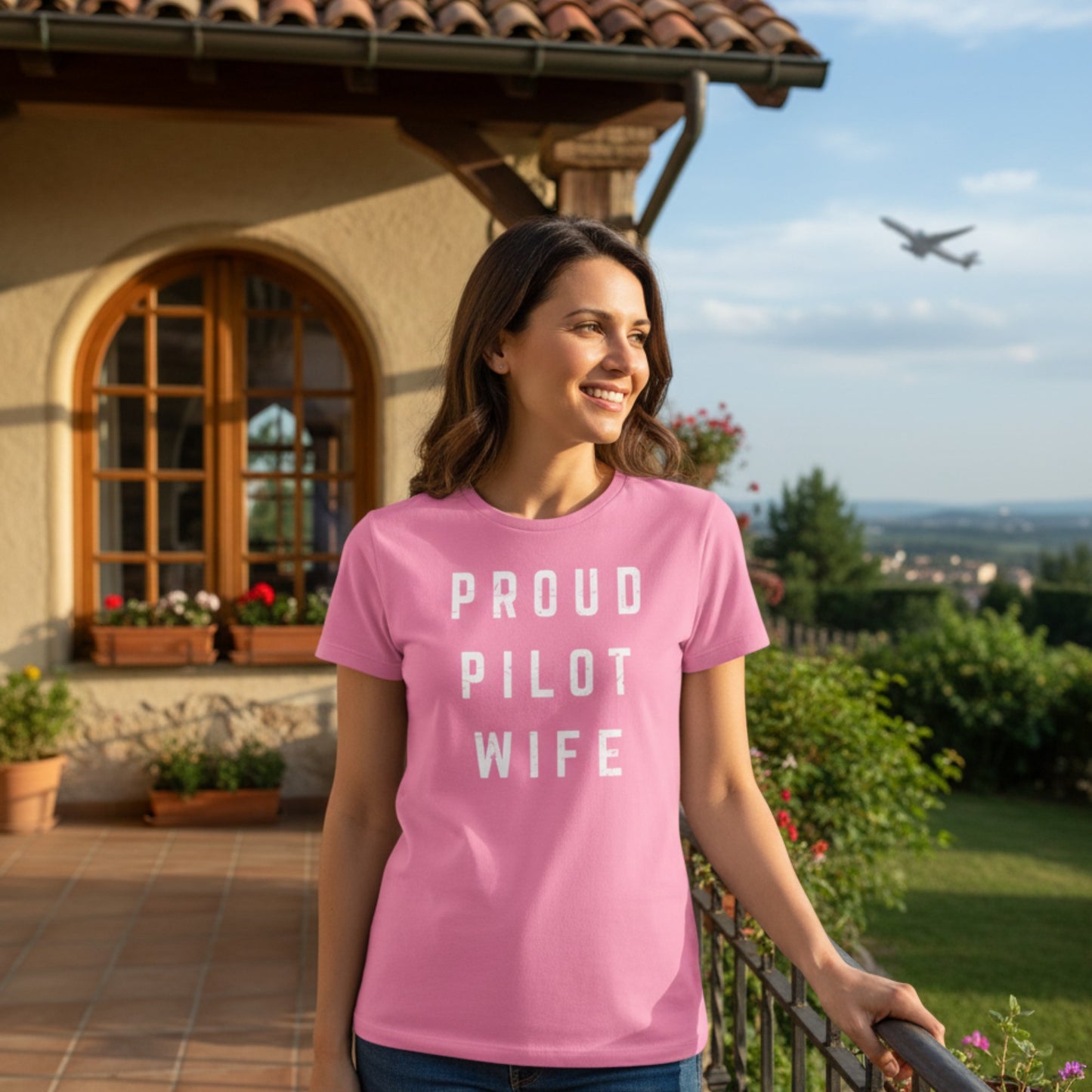 Damen Softstyle T-Shirt für stolze Piloten-Frauen – Zeig deine Unterstützung für deinen fliegenden Ehemann