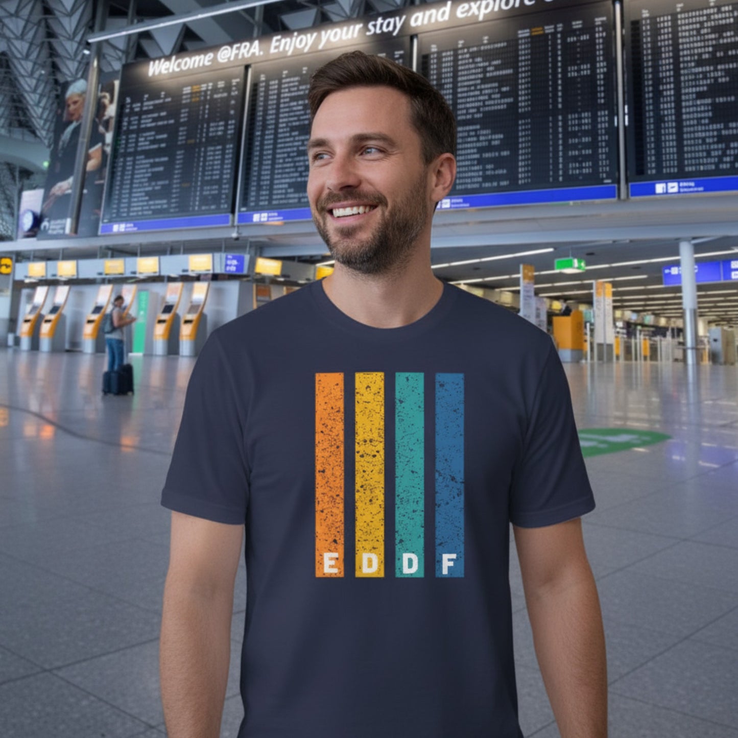 ICAO Code Unisex T-Shirt "EDDF" (Frankfurt Airport) - Zeig deine Lieblingsflugplätze