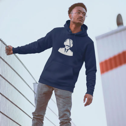 Pilot 100% organic cotton Hoodie – Captain Mustache design (MOVEMBER INSPIRED)