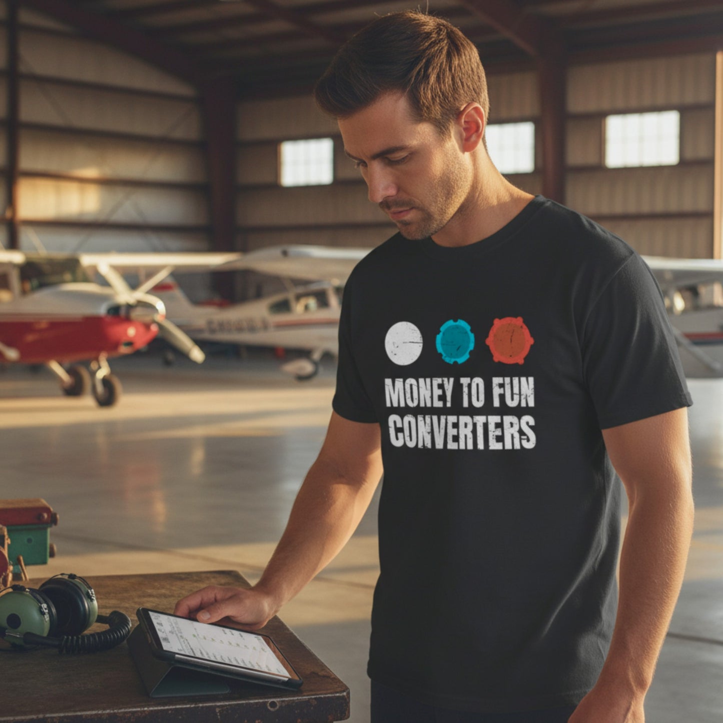 Piloten Unisex T-Shirt – Money to Fun Converters | Ein Tribut an die drei Hebel!