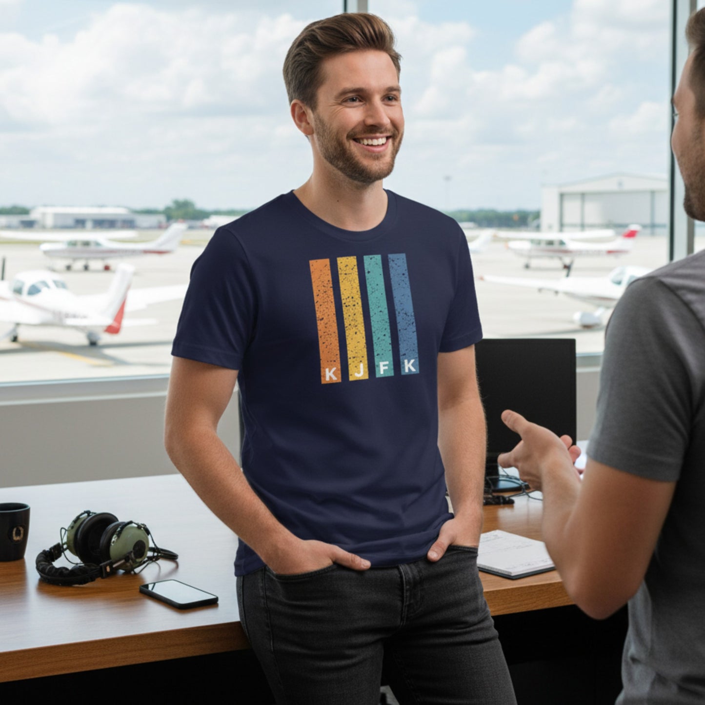 ICAO Code Unisex T-Shirt "KJFK" (John F. Kennedy Airport) - Zeig deine Lieblingsflugplätze